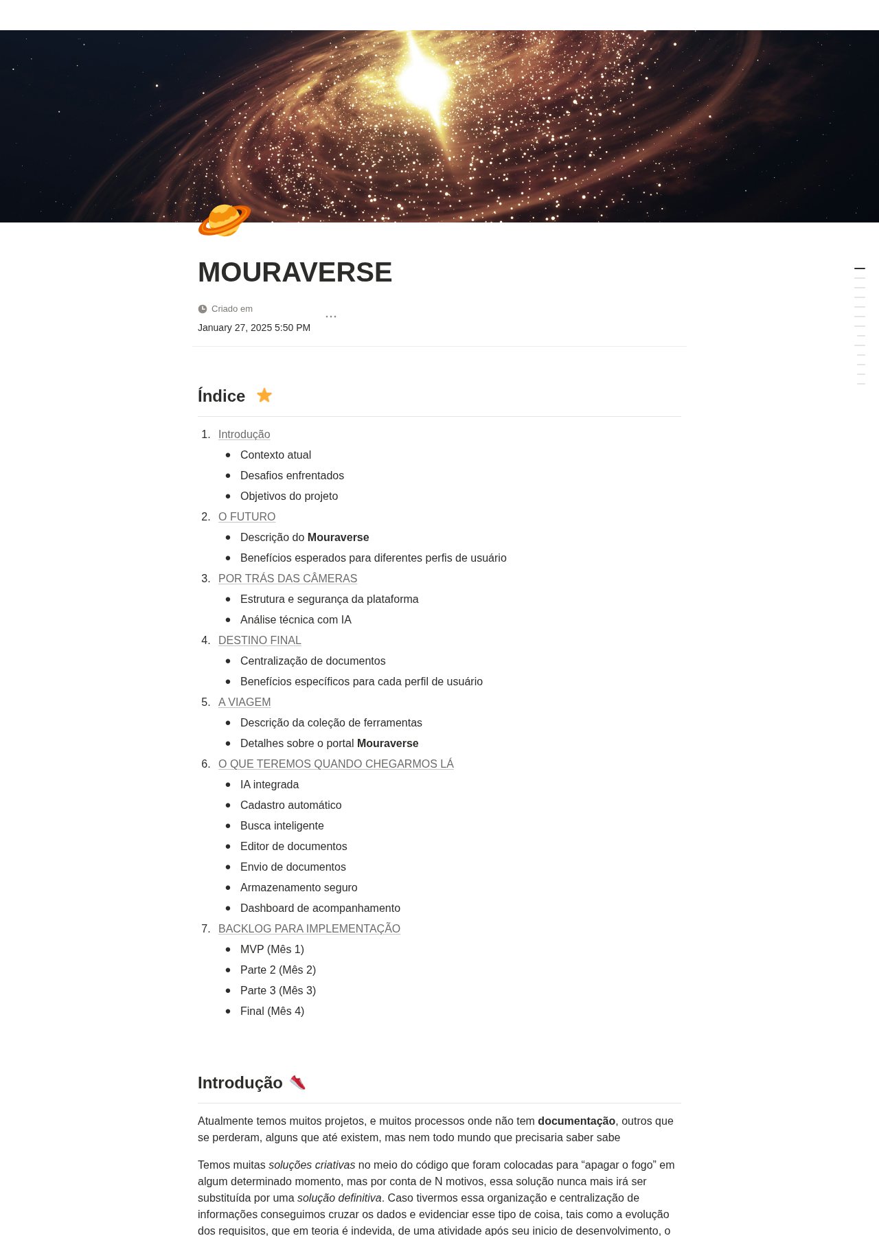 Documentação pública do projeto Mouraverse
